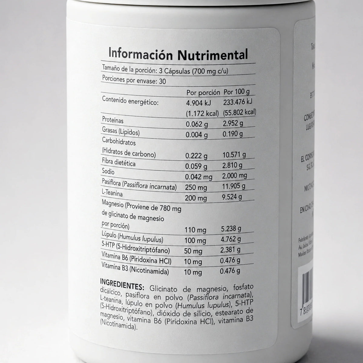Moonlight Ritual BENE — reverso del envase con ingredientes y modo de uso